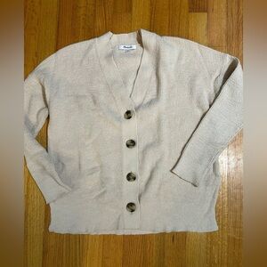 MADEWELL Ribbed Women's Cream Cardigan Sweater size XXS ( h8